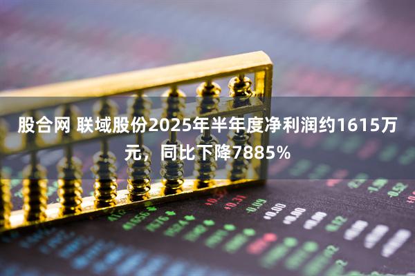 股合网 联域股份2025年半年度净利润约1615万元，同比下降7885%